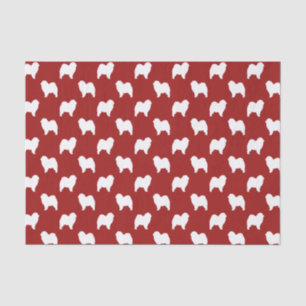 Grobe Chow-Chow-Silhouetten Muster Rot Seidenpapier