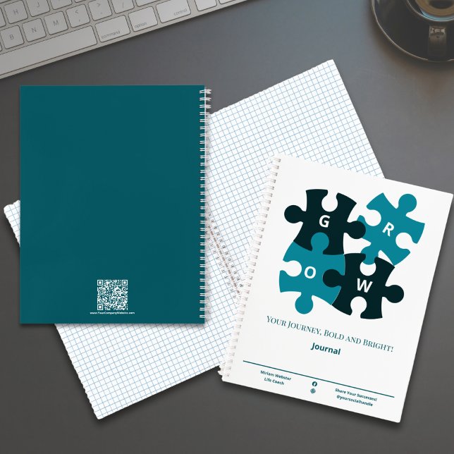 Grobe Puzzle Kühne und helle Aquamarine Lebensbegl Notizbuch (Grow Puzzle Bold and Bright Teal Life Coach Notebook)