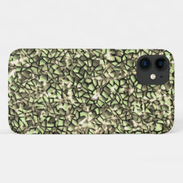 Grobgrüne Sepia-Mosaikschichten und Glitzern Case-Mate iPhone Hülle