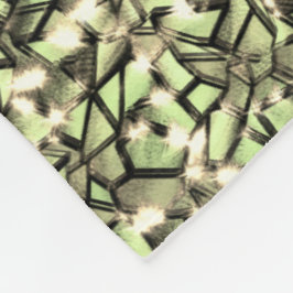 Grobgrüne Sepia-Mosaikschichten und Glitzern Fleecedecke