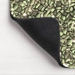 Grobgrüne Sepia-Mosaikschichten und Glitzern Mousepad