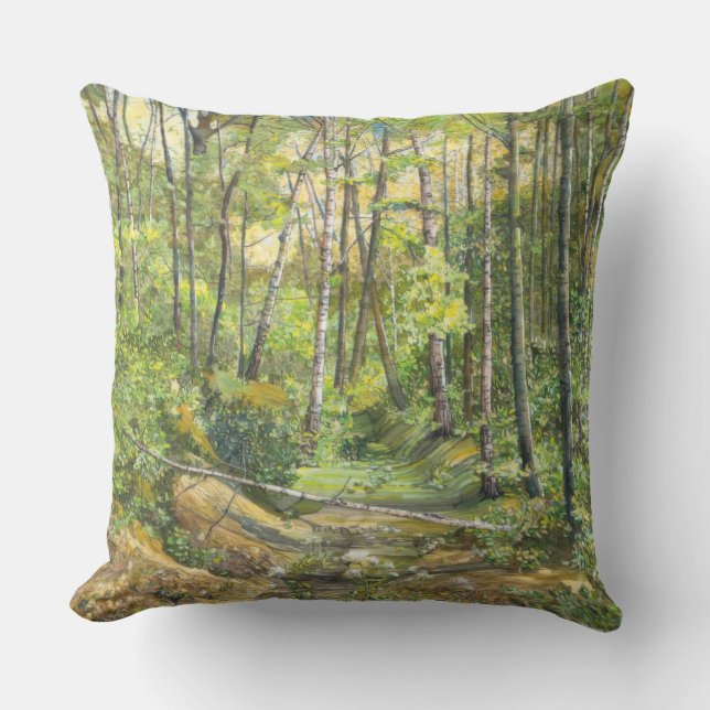 Grobmalerei Aquarell auf Seide Kissen (Vorderseite)