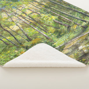 Grobmalerei Aquarell auf Seide Sherpadecke