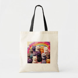 Grocery Bag with Cat Illustration Tragetasche