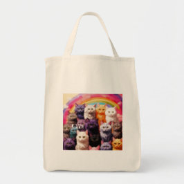 Grocery Bag with Cat Illustration Tragetasche