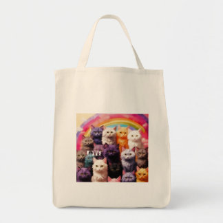 Grocery Bag with Cat Illustration Tragetasche