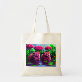 Grocery Bag with Cat Illustration Tragetasche