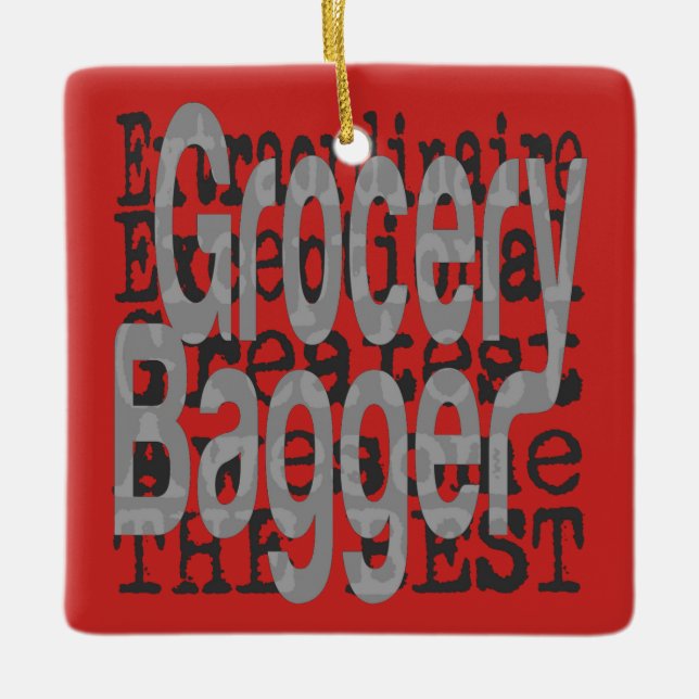 Grocery Bagger Extraordinaire Keramikornament (Vorderseite)