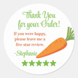 Grocery Delivery Service Thank You Review Stars Runder Aufkleber