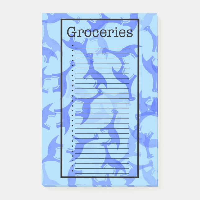 Grocery List Dinosaur Post it Notes Post-it Klebezettel (Vorderseite)