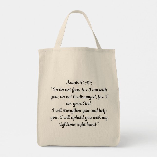 Grocery Tote Bag with Bible Faith Over Fear Floral (Dos)