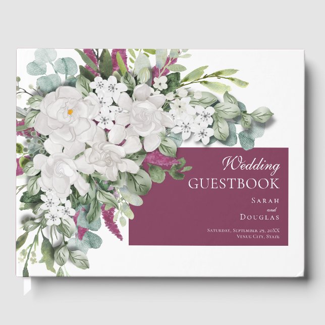 Gröden / Snapdragon Lila Wedding Gästebuch (Vorderseite)