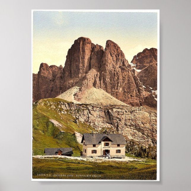 Grodnerjoch, Hospiz und Sella, Tirol, Austro-Hung Poster (Vorne)