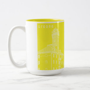 Grodno Belarus Architektur Stadt Aussicht Wassertu Zweifarbige Tasse