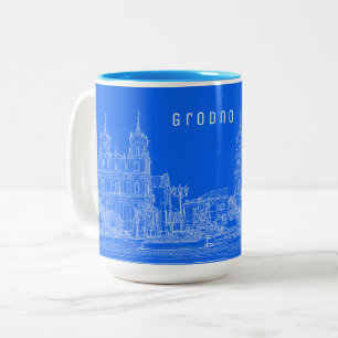 Grodno Belarus Architektur Stadt Stadtansicht Kath Zweifarbige Tasse