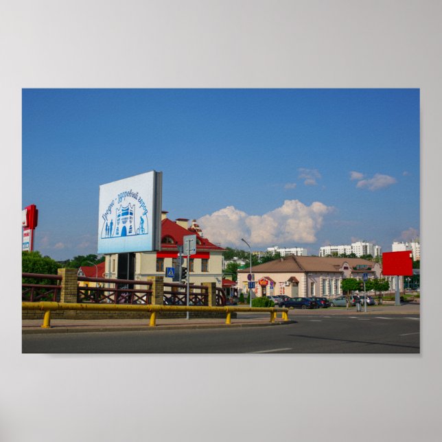 Grodno Belarus Architektur Stadt Stadtbild Straße Poster (Vorne)