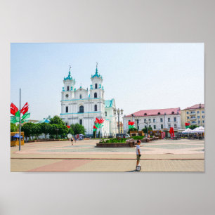 Grodno Belarus Stadt Architektur Leben Menschen Poster