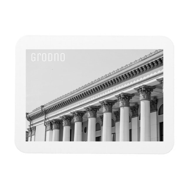 Grodno Weißrussland Sowjetarchitektur Minimalismus Magnet (Horizontal)
