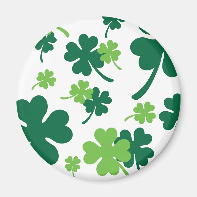 Groen klavertje vier blaadjes. St. Patrick's Day Magnet (Vorne)