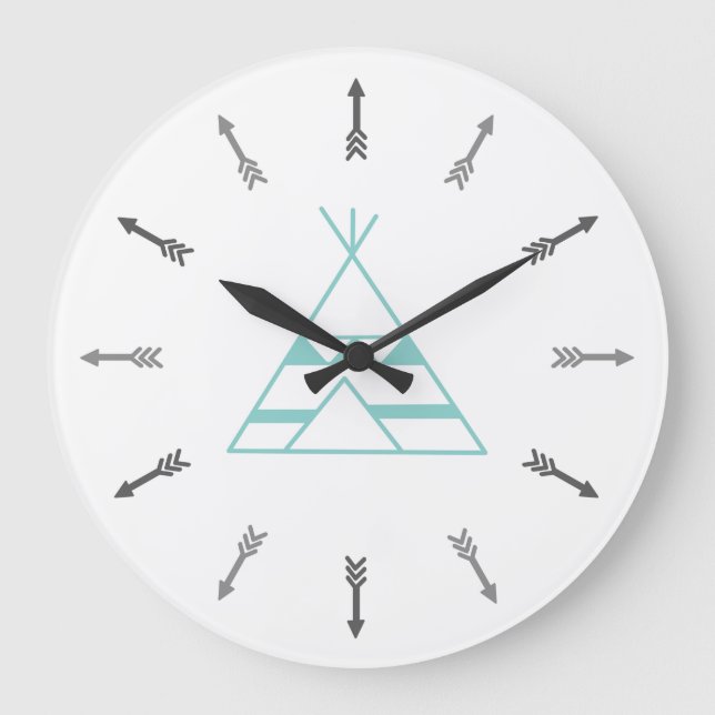 Groene Tipi Große Wanduhr (Vorderseite)