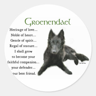 Groenendael Belgisches Schäfchen Runder Aufkleber