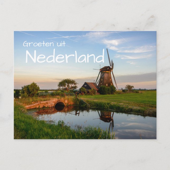 Groeten uit Nederland Windmühle Postkarte (Vorderseite)