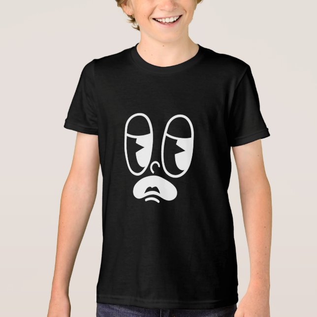 Groggy Glitch Face Tri-Blend Shirt (Vorderseite)