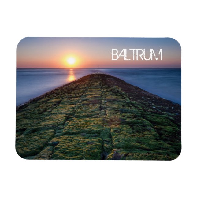Groin, Breakwater, Baltrum Island, Ostfrisia Po Magnet (Horizontal)