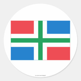 Groningen Flag Runder Aufkleber