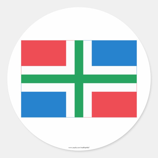 Groningen Flag Runder Aufkleber (Vorderseite)