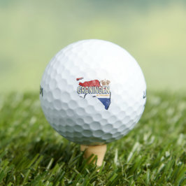 Groningen Netherlands Retro Map Vintag Golfball