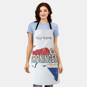 Groningen Netherlands Retro Map Vintag Schürze