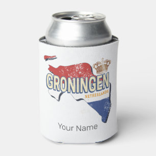 Groningen Niederlande Retro Karte Niederländisch V Dosenkühler