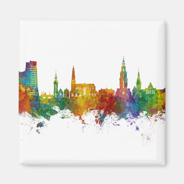 Groningen Niederlande Skyline Magnet (Vorne)