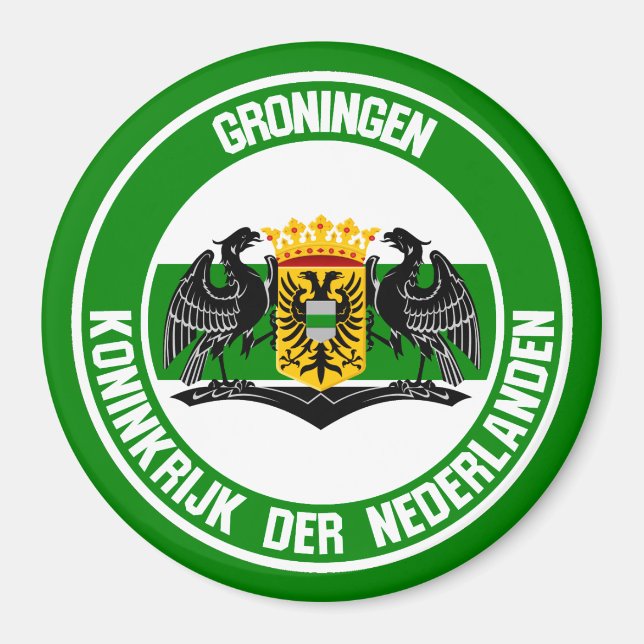 Groningen Round Emblem Magnet (Vorne)
