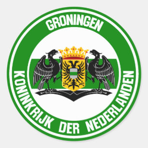 Groningen Round Emblem Runder Aufkleber