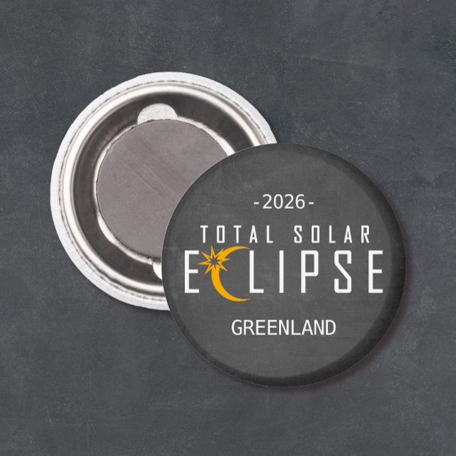 Grönland 2026 Finsternis Magnet (Solar eclipse magnet keepsake)