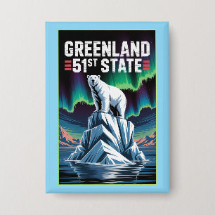 Grönland 51. Staat Eisbär Politische Anstecknadel