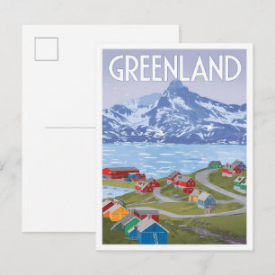 Grönland Dänemark Vintage-Kunst Reise Postkarte