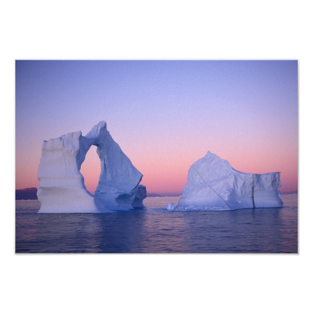 Grönland, Eisberg bei Sonnenuntergang. Fotodruck (Vorne)