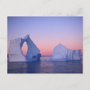 Grönland, Eisberg bei Sonnenuntergang. Postkarte