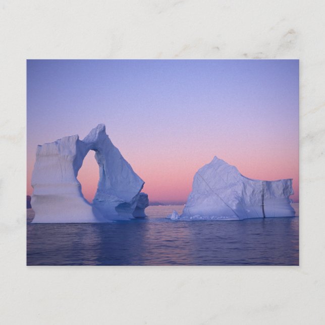 Grönland, Eisberg bei Sonnenuntergang. Postkarte (Vorderseite)