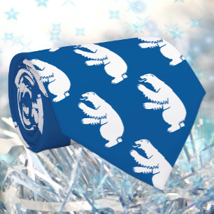 Grönland-Emblem Krawatte, Blau, Eisbär Krawatte