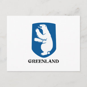 GRÖNLAND - Emblem/Symbol/Wappen/Fahne Postkarte