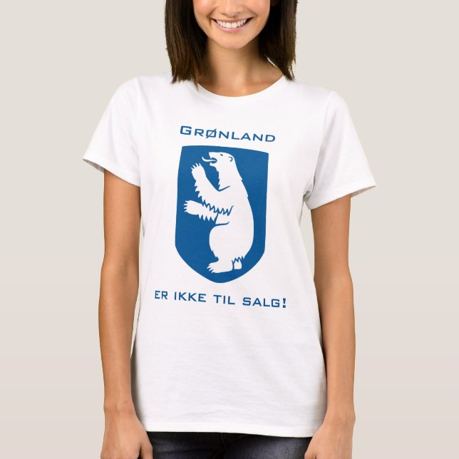 Grønland Er Ikke Til Salg mit Polar Bear Shield T-Shirt (Vorderseite)