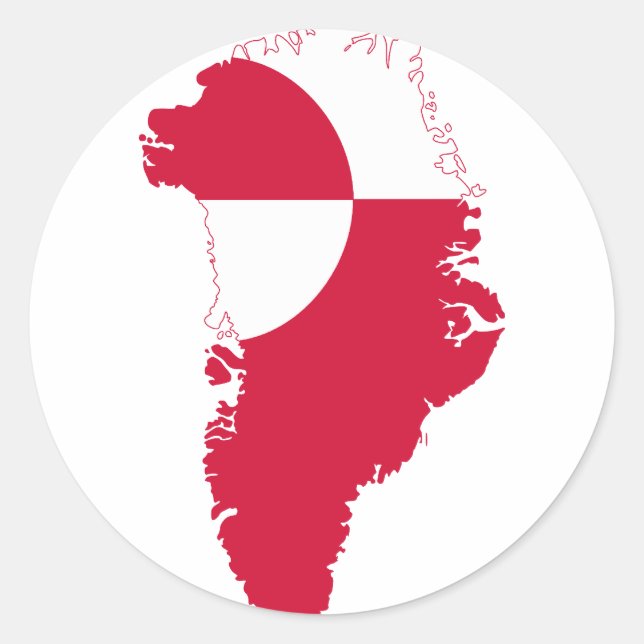 Grönland Flag Karte GL Runder Aufkleber (Vorderseite)