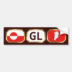 Grönland-Flagge-Karte-Code-Aufkleber Autoaufkleber