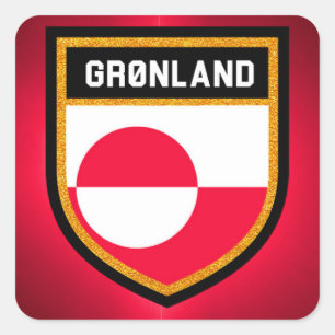 Grönland-Flagge Quadratischer Aufkleber