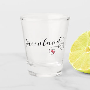 Grönland-Flaggen-Heftschrift Schnapsglas