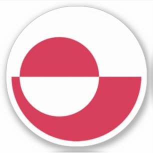 Grönland-Flaggenrundkleber Aufkleber